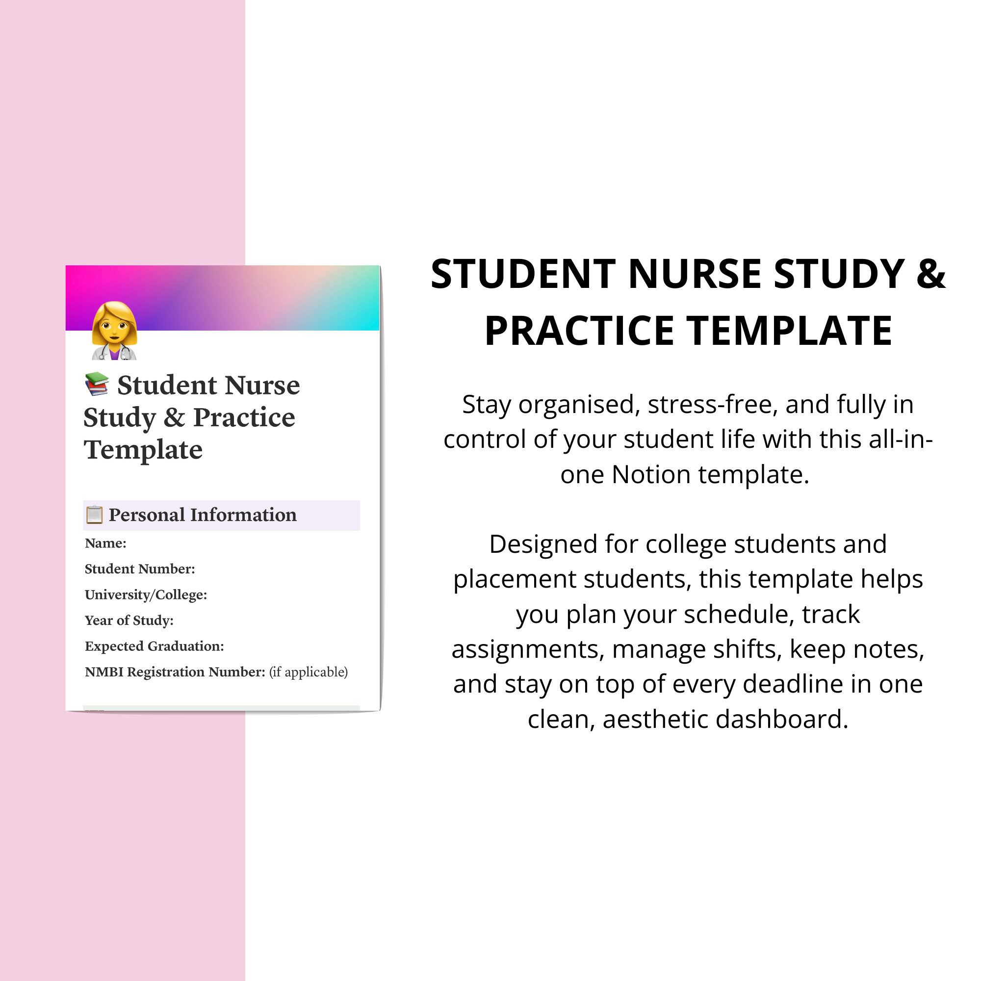 Student Nurse Study & Practice Template