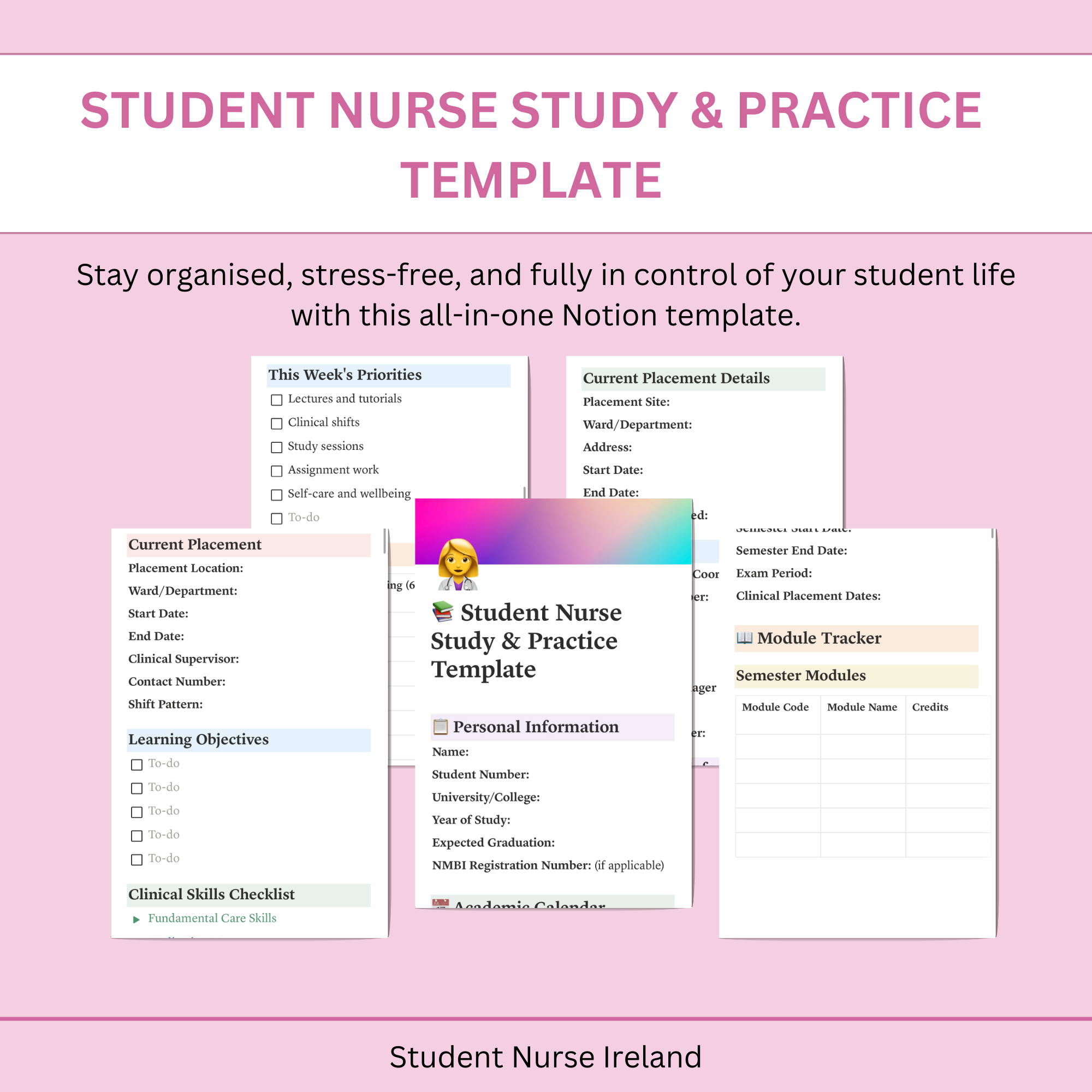 Student Nurse Study & Practice Template